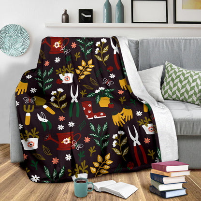 Gardening Pattern Print Design G05 Fleece Blanket