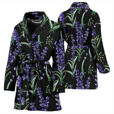 Lavender Pattern Print Design LV01 Women Bathrobe