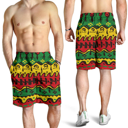 Rasta Pattern Print Design A01 Mens Shorts