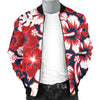 Red Hibiscus Pattern Print Design HB01 Men Bomber Jacket