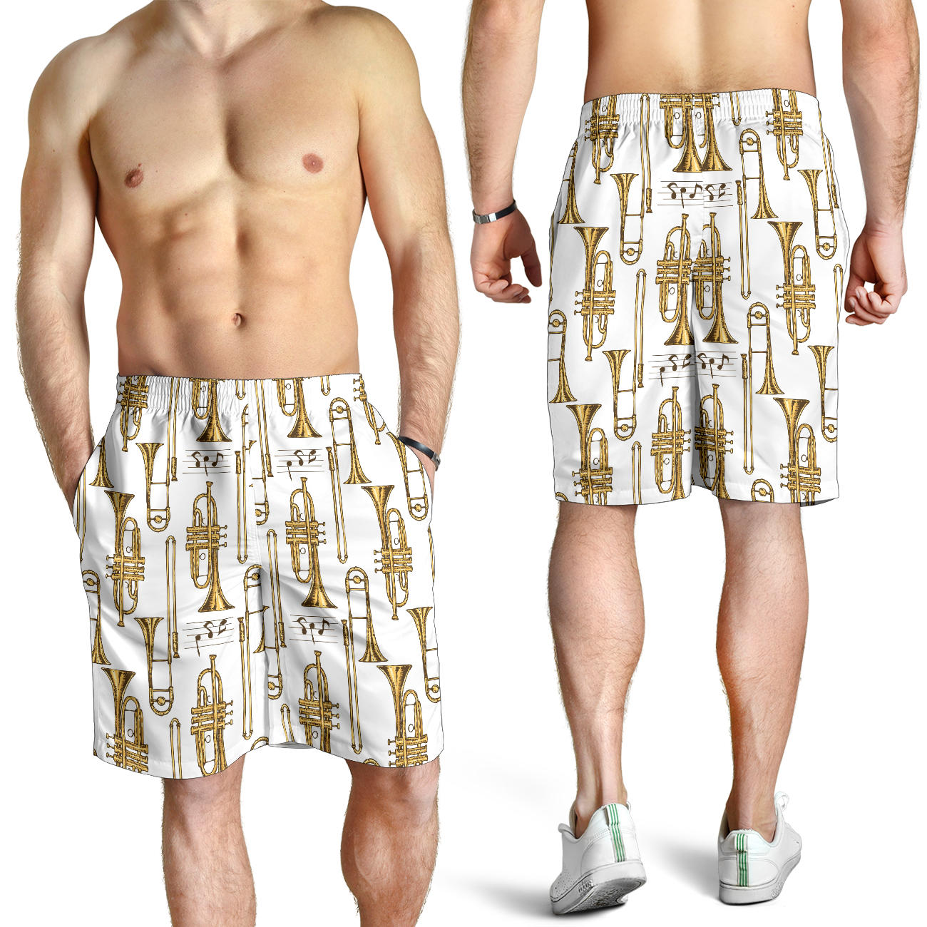 Trombone Pattern Print Design 04 Mens Shorts