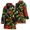 Poinsettia Pattern Print Design POT01 Women Bathrobe