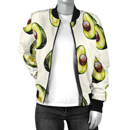 Avocado Pattern Print Design 01 Women's Bomber Jacket