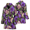 Lisianthus Pattern Print Design LT03 Women Bathrobe