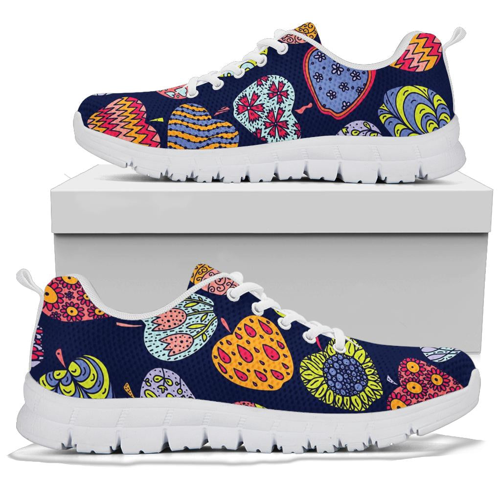 Apple Pattern Print Design AP05 Sneakers White Bottom Shoes