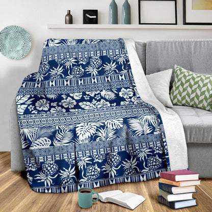 Hawaiian Themed Pattern Print Design H020 Fleece Blanket