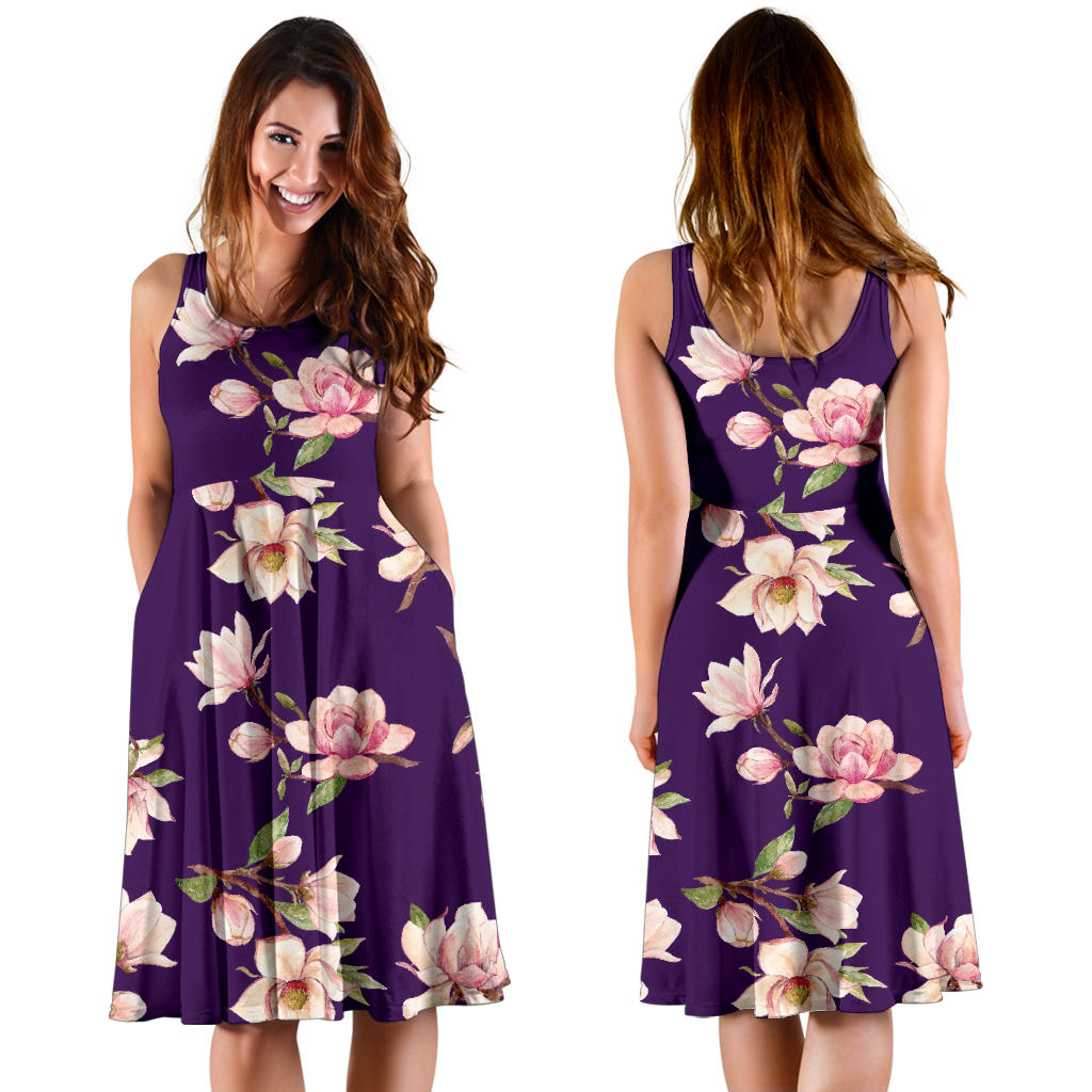 Magnolia Pattern Print Design MAG02 Midi Dress