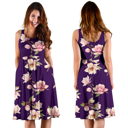 Magnolia Pattern Print Design MAG02 Midi Dress
