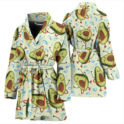 Avocado Pattern Print Design AC02 Women Bathrobe