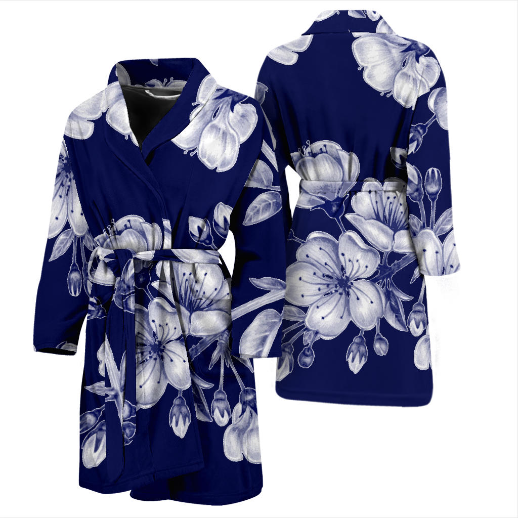 Cherry Blossom Pattern Print Design CB01 Men Bathrobe