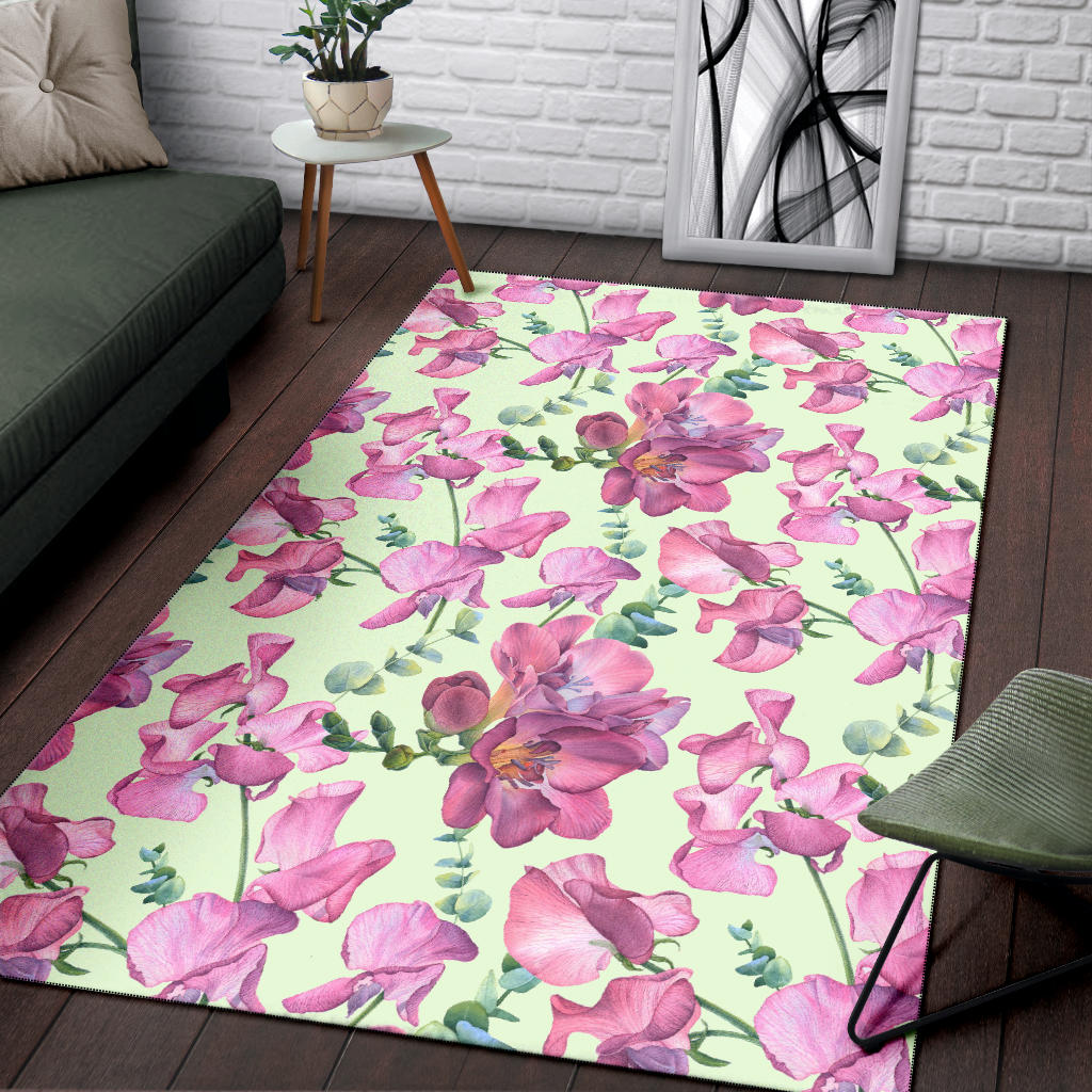 Peony Pattern Print Design PE011 Area Rugs