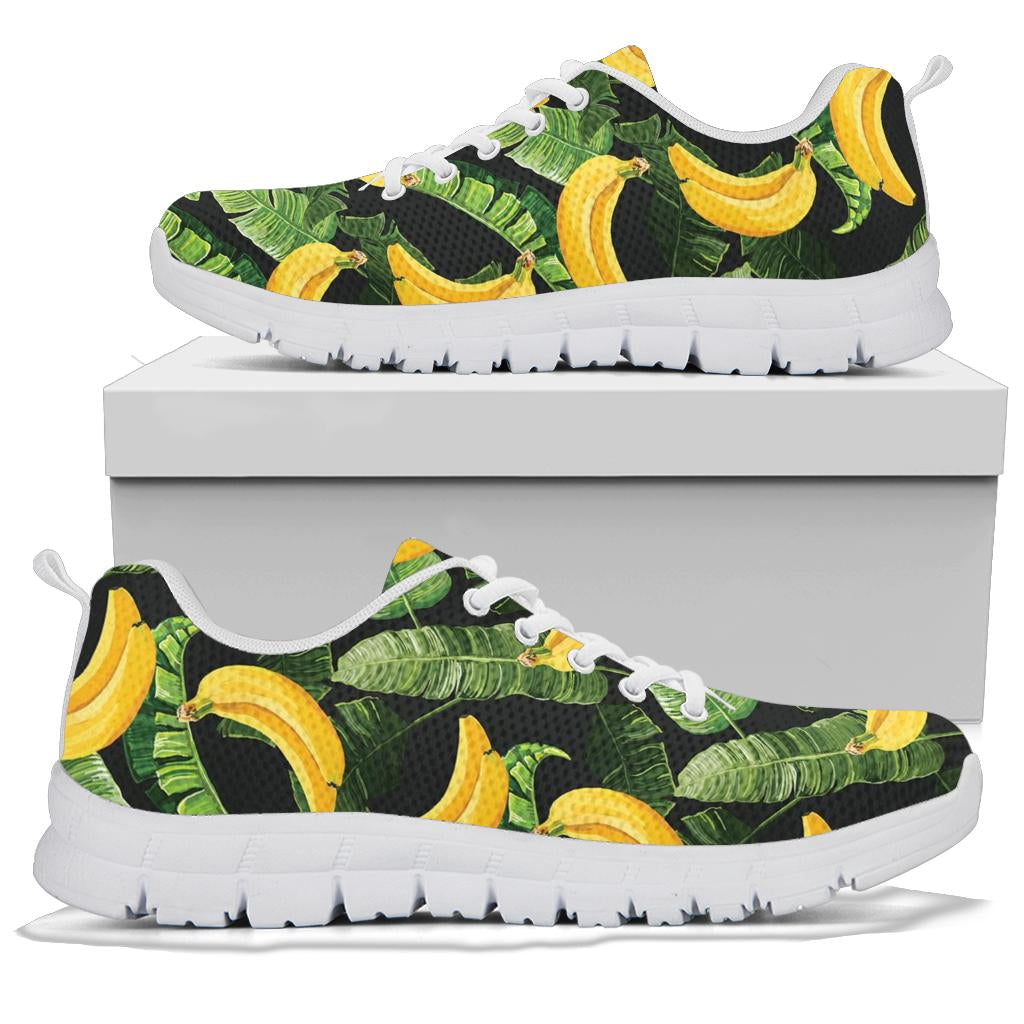 Banana Pattern Print Design BA01 Sneakers White Bottom Shoes