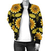 Sunflower Pattern Print Design SF015 Women Bomber Jacket