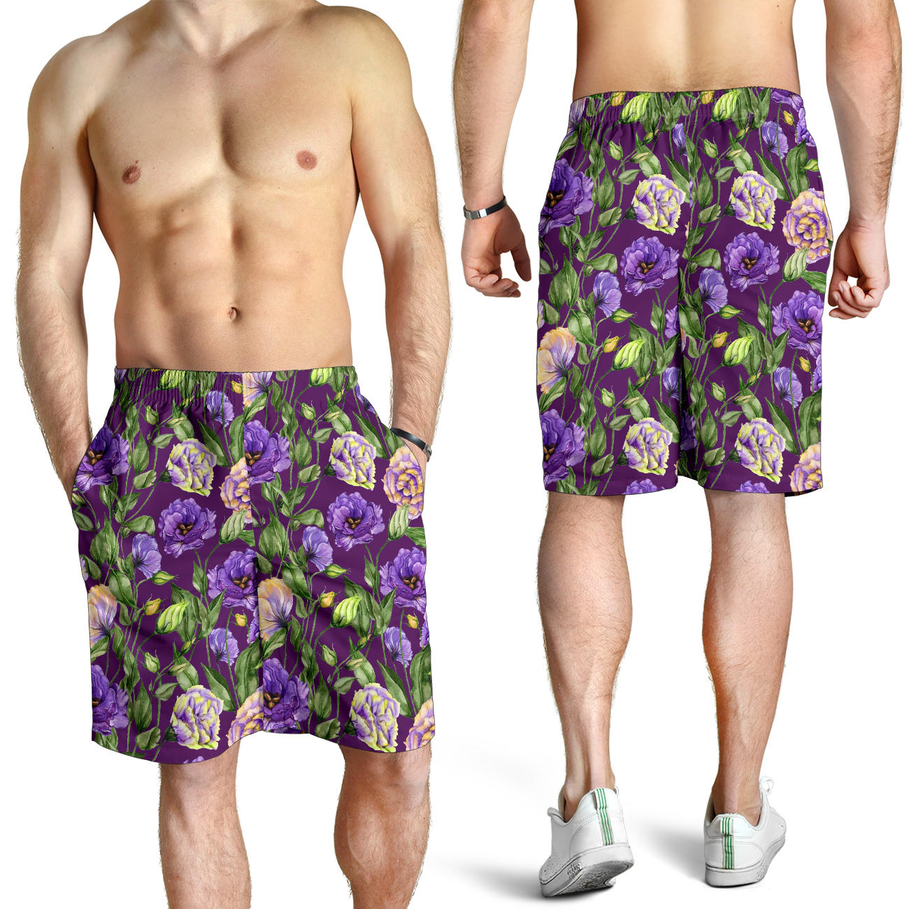 Lisianthus Pattern Print Design LT03 Mens Shorts