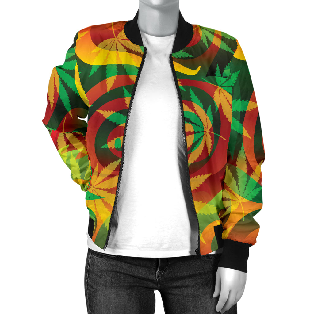 Rastafarian Pattern Print Design A01 Women's Bomber Jacket