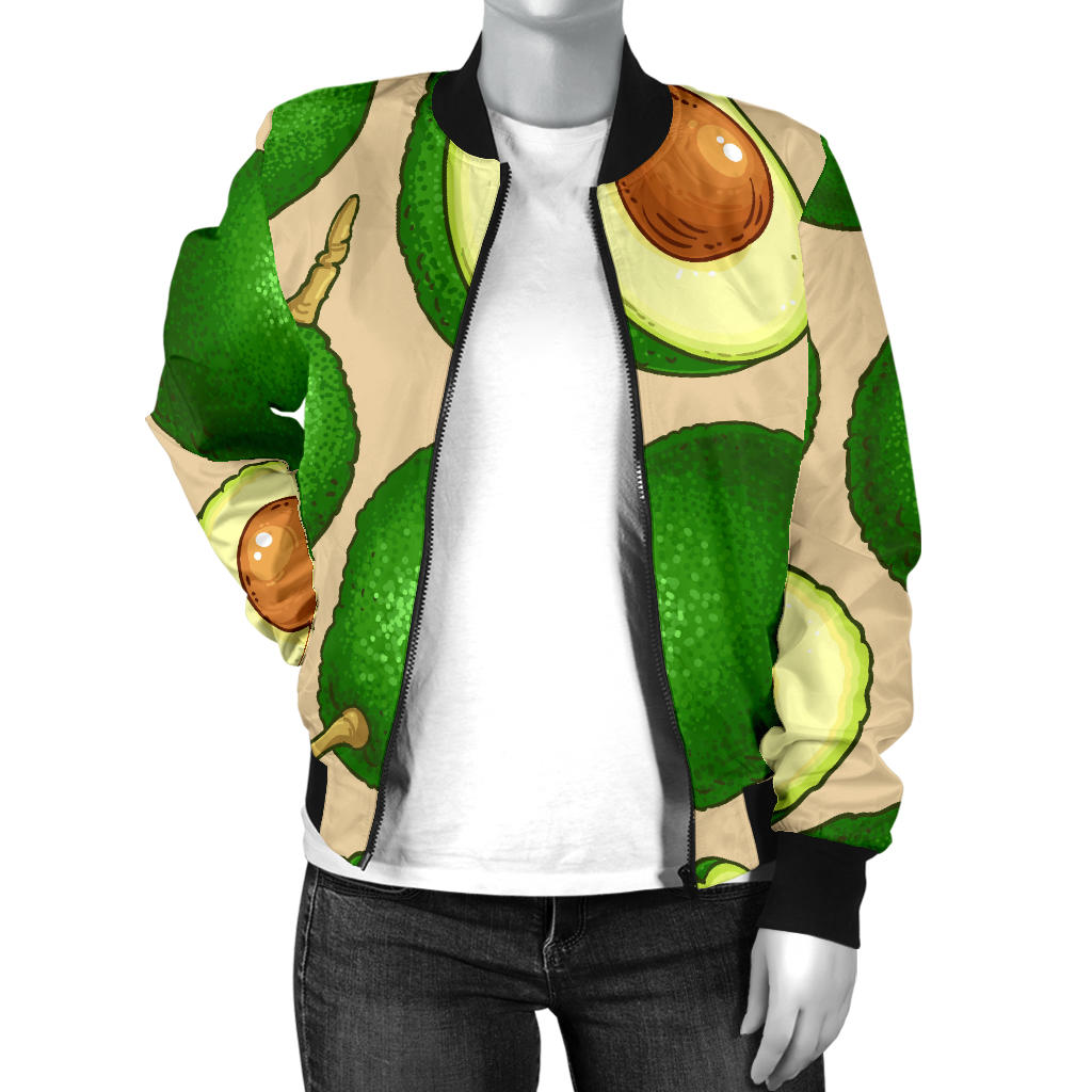 Avocado Pattern Print Design AC010 Women Bomber Jacket