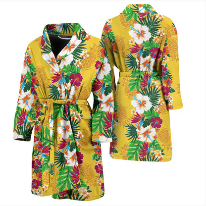 Hawaiian Themed Pattern Print Design H09 Men Bathrobe