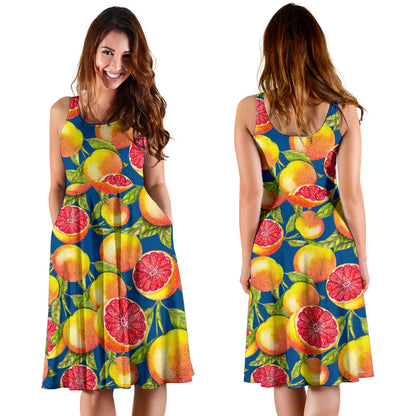 Grapefruit Pattern Print Design GF04 Midi Dress