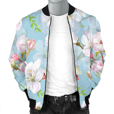 Apple blossom Pattern Print Design AB06 Men Bomber Jacket