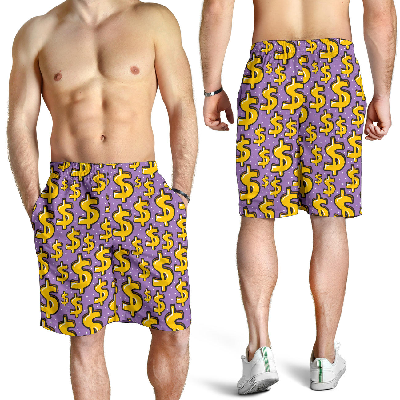 Dollar Pattern Print Design DO01 Mens Shorts