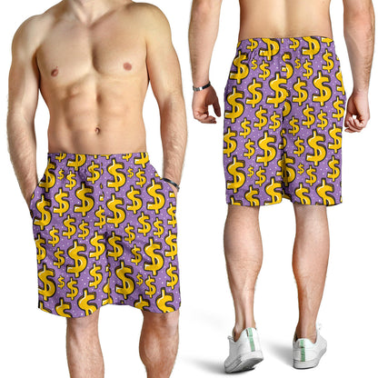 Dollar Pattern Print Design DO01 Mens Shorts