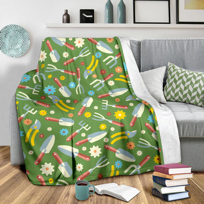 Gardening Pattern Print Design G06 Fleece Blanket
