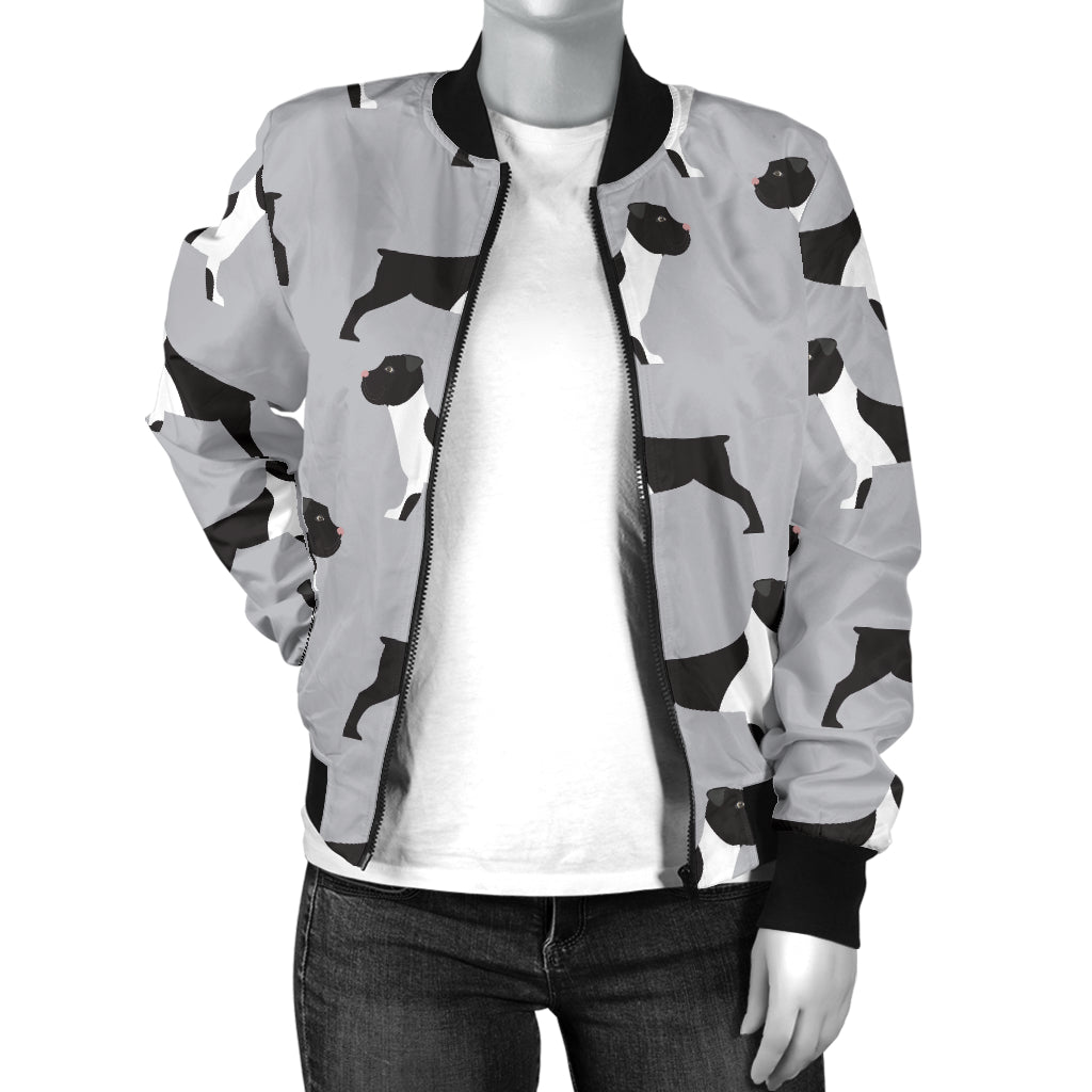 Boxers Pattern Print Design 01 Women's Bomber Jacket