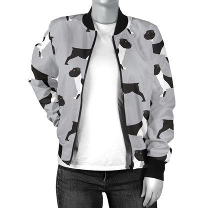 Boxers Pattern Print Design 01 Women's Bomber Jacket