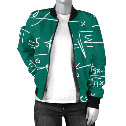 Math Pattern Print Design 01 Women's Bomber Jacket