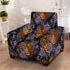 Tiger Head Floral Armchair Slipcover