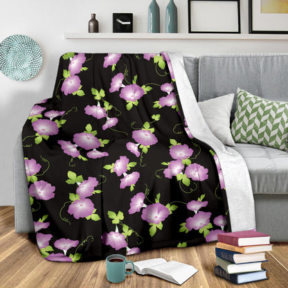 Morning Glory Pattern Print Design MG02 Fleece Blanket