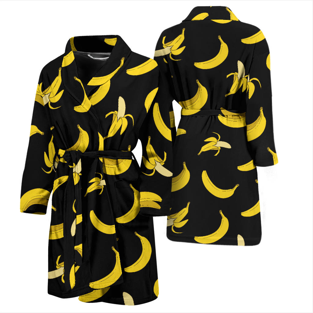 Banana Pattern Print Design BA05 Men Bathrobe