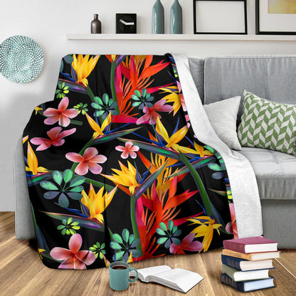 Tropical Flower Pattern Print Design TF015 Fleece Blanket