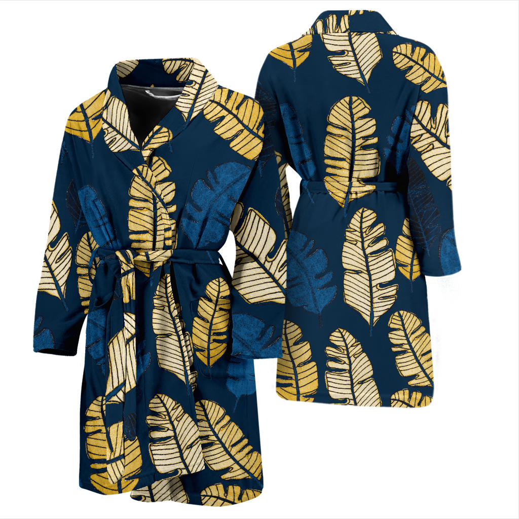 Banana Leaf Pattern Print Design BL09 Men Bathrobe