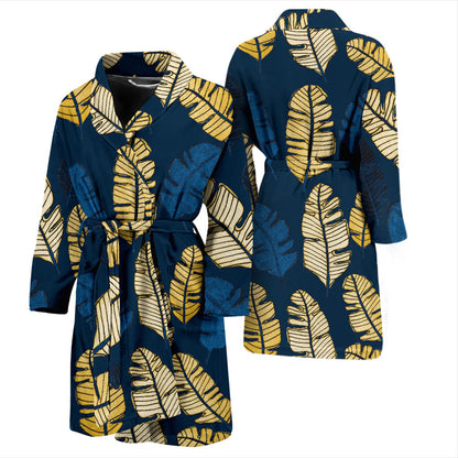 Banana Leaf Pattern Print Design BL09 Men Bathrobe