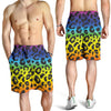 Rainbow Leopard Pattern Print Design A01 Mens Shorts