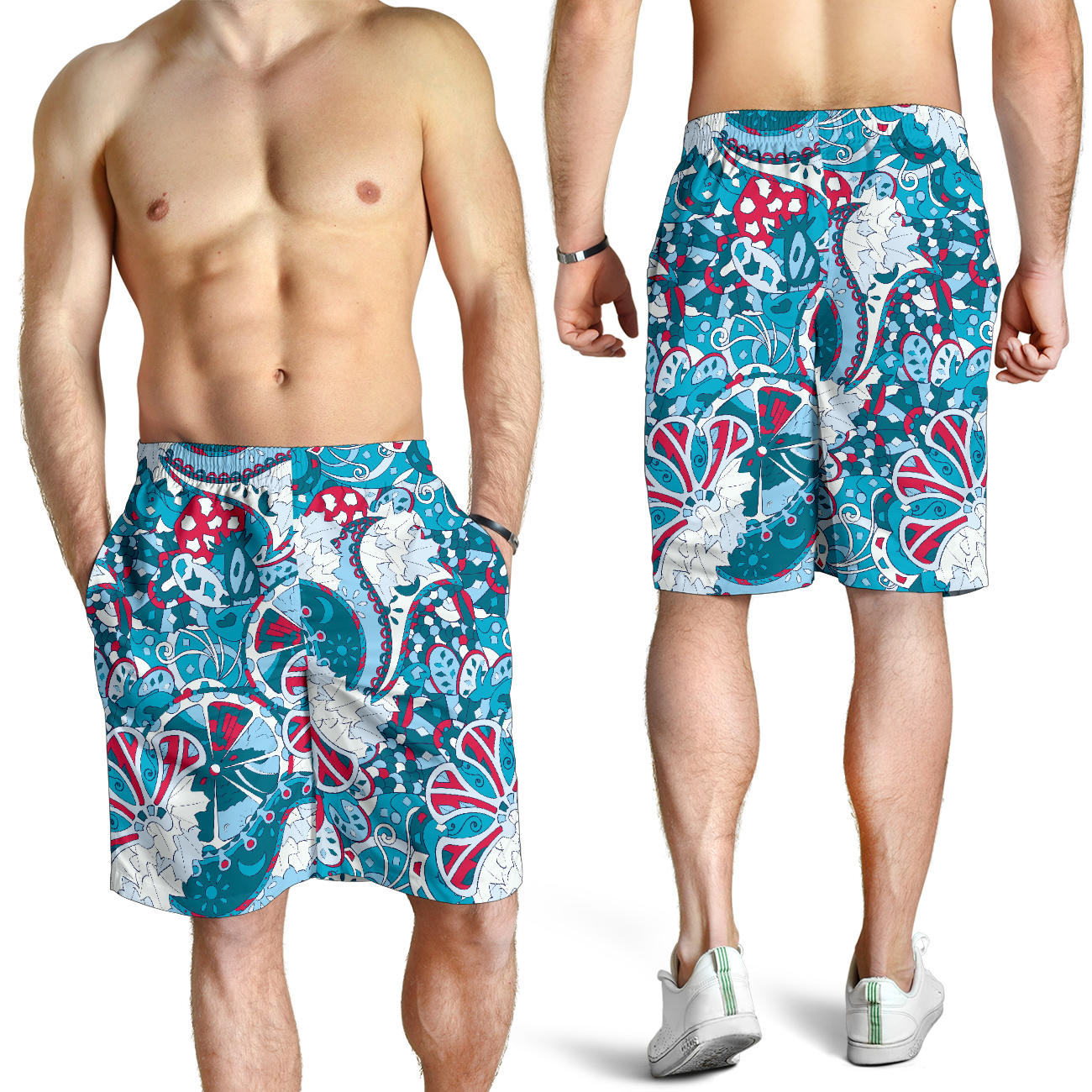 Funky Retro Pattern Print Design A05 Mens Shorts