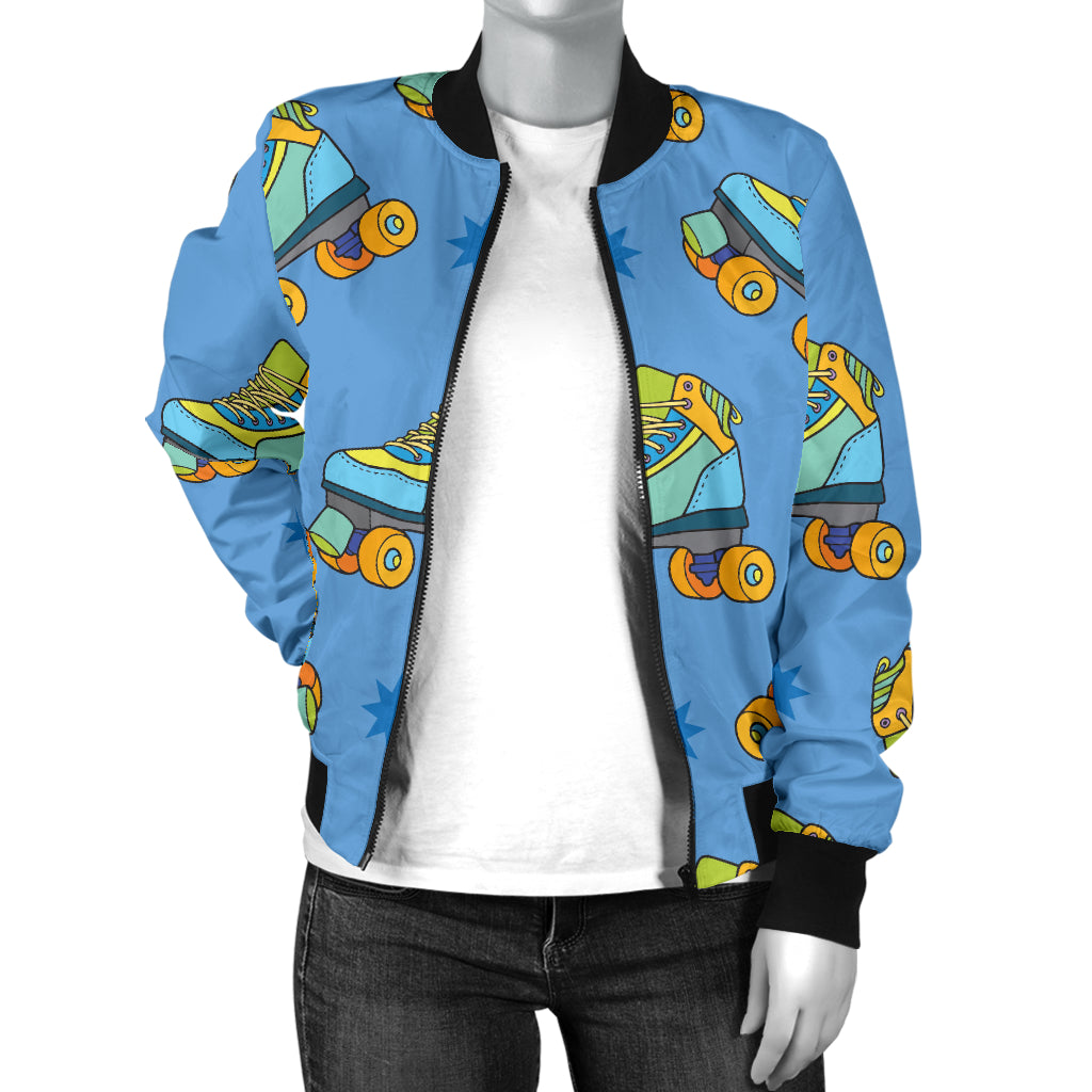 Roller skate Pattern Print Design A04 Women's Bomber Jacket