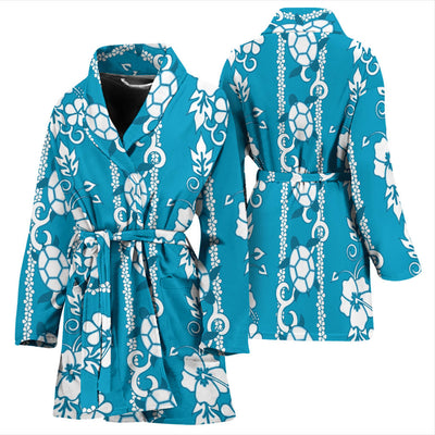 Hawaiian Themed Pattern Print Design H025 Women Bathrobe