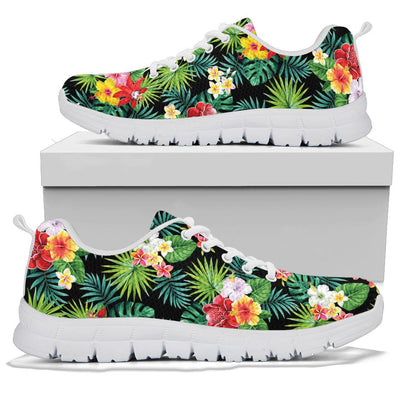 Hibiscus Hawaiian flower tropical Sneakers White Bottom Shoes