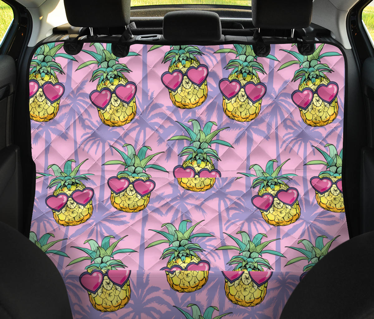 Pineapple Pattern Print Design PP06 Rear Dog  Seat Cover