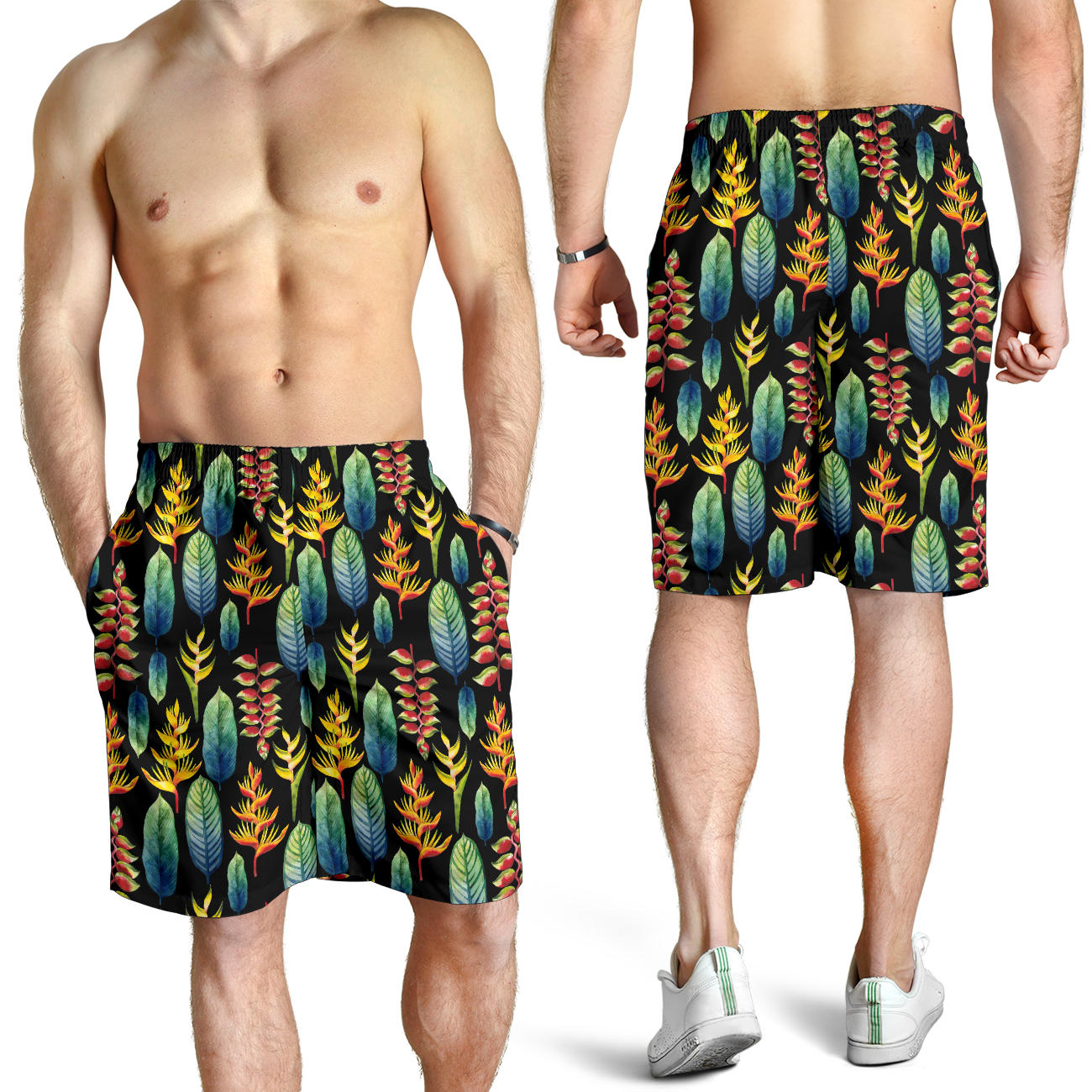 Heliconia Pattern Print Design HL03 Mens Shorts