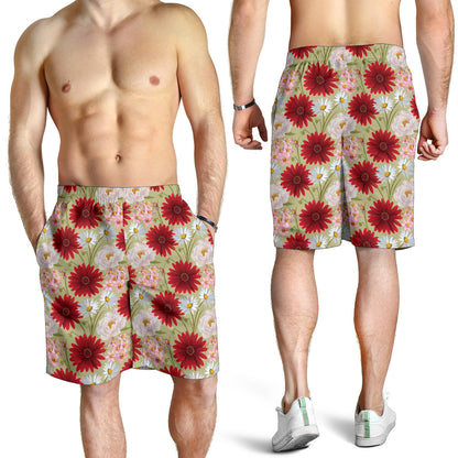 Gerberas Pattern Print Design GB07 Mens Shorts