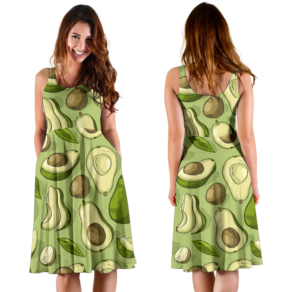Avocado Pattern Print Design AC03 Midi Dress