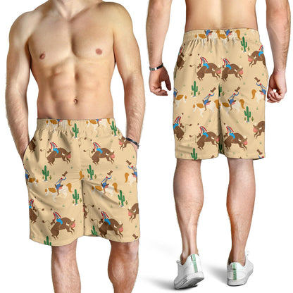 Rodeo Pattern Print Design A02 Mens Shorts