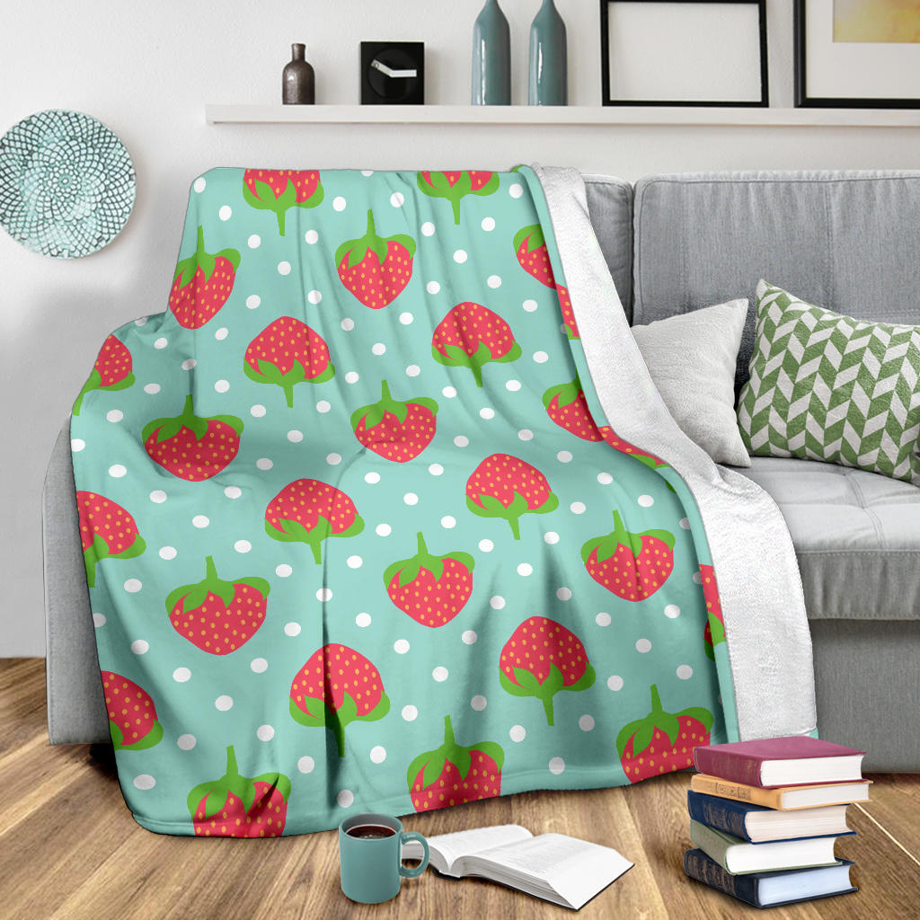 Strawberry Pattern Print Design SB06 Fleece Blanket