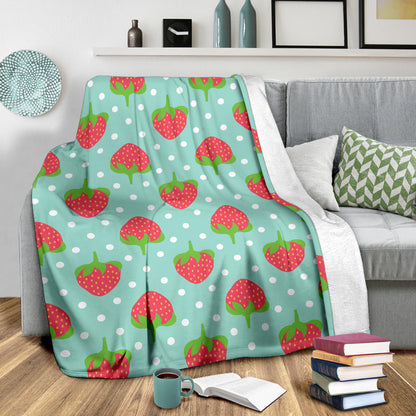 Strawberry Pattern Print Design SB06 Fleece Blanket