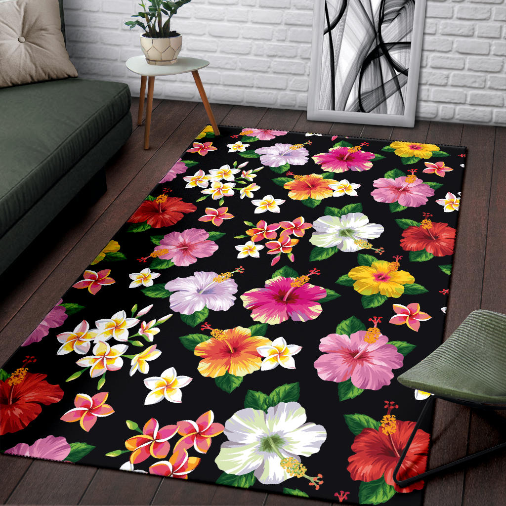 Hibiscus Pattern Print Design HB025 Area Rugs