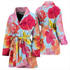 Hibiscus Pattern Print Design HB020 Women Bathrobe