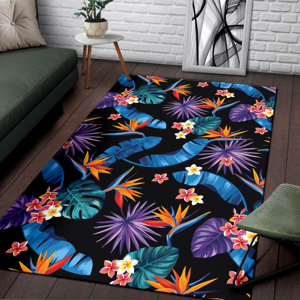 Tropical Flower Pattern Print Design TF018 Area Rugs